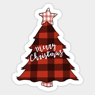 Plaid Christmas Tree Sticker